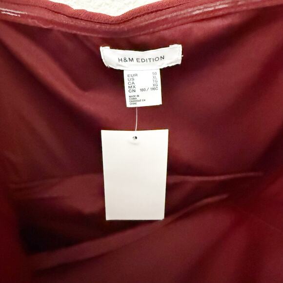 H&M EDITION | Party Formal Dress Gown Red Tulle Ruffle Bandeau Strapless | XL - Picture 5 of 10